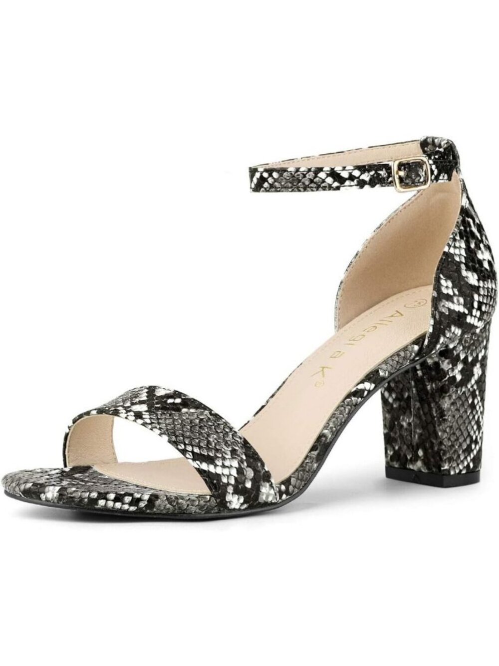 Stylish Snakeskin Chunky Heels Ankle Strap Sandals for Women - Trendy Footwear